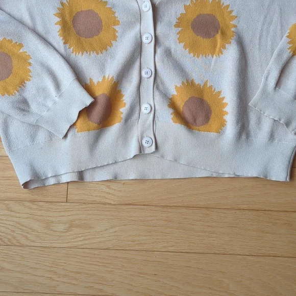 Simon's Twik Cotton Sunflower Cardigan size M - Picture 4 of 6